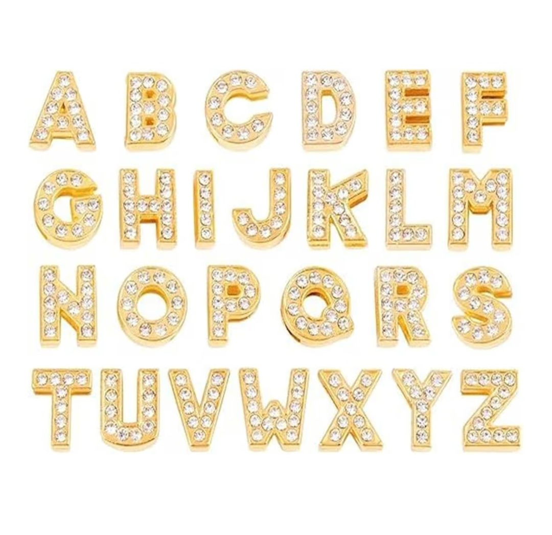 Crystal Initial Slide Charm (Letters)


